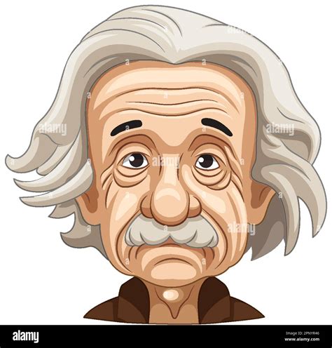 albert einstein cartoon portrait illustration stock vector image art