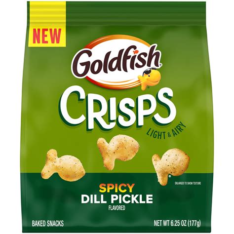 Goldfish Crisps Spicy Dill Pickle Flavored Baked Chip Crackers, 6.25 oz