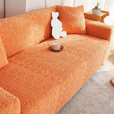 Еластичен плюшен калъф за диван Orange Plush Universal Sofa Cover ...