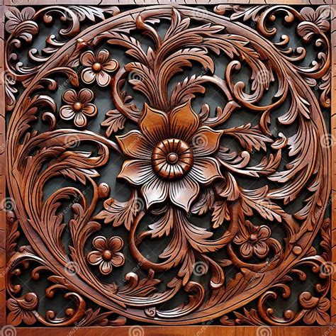 Wooden Ornaments Embody the Concept of Pattern Craftsmanship, Showcasing the Artistry and Skill ...