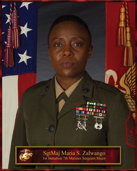 SgtMaj Maria S. Zalwango > 1st Marine Division > Biography