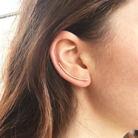 Minimalist Rose Gold Ear Climbers Simple Gold Filled Ear - Etsy