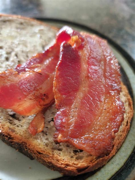 Pre-sandwich - one piece of bacon out of the smoker ahead of it's