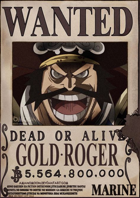 One Piece Chapter 957 Gol D Roger Wanted Bounty by Amanomoon on DeviantArt