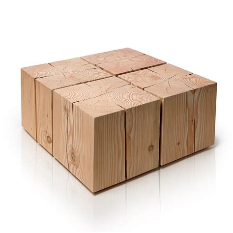 Kai Cube Coffee Table Set in Natural Douglas Fir by Autonomous