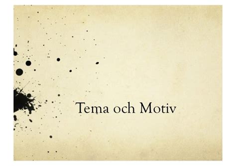 Tema och motiv