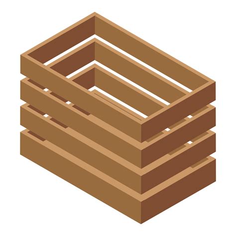 Plywood crate icon, isometric style 15873280 Vector Art at Vecteezy