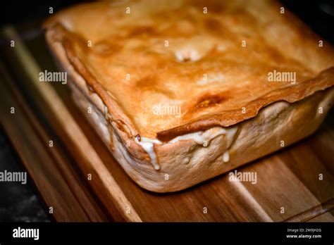homemade chicken and Leek Pie Stock Photo - Alamy