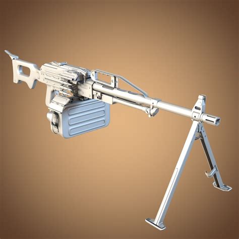 P Pecheneg Machine Gun 3d Model