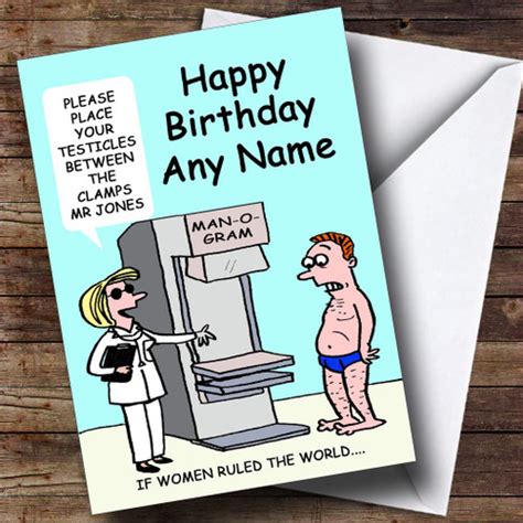 Funny Rude Manogram Personalised Birthday Card - The Card Zoo