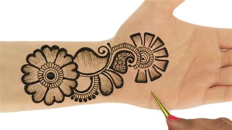 easy floral mehndi design  beginners ethnic fashion inspirations
