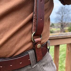 Mens Brown Leather Work Suspenders / Wedding Suspenders / Handmade Top ...