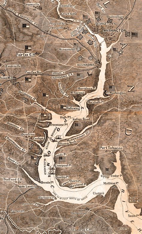 Potomac River Valley, below Washington D.C., November 1861, zoomable