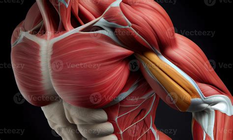 Anatomical view at biceps muscle, created with 23007370 Stock Photo at