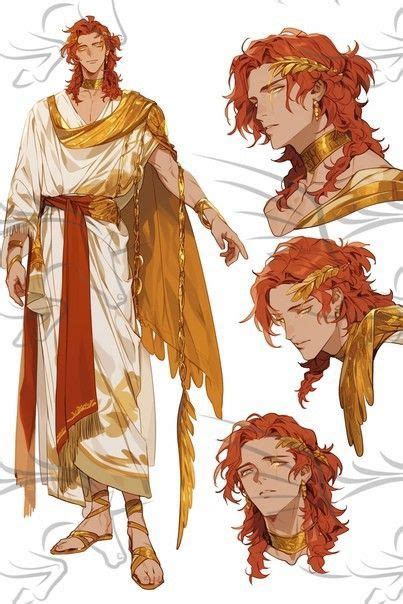 anime characters  red hair  gold greciskie bogi