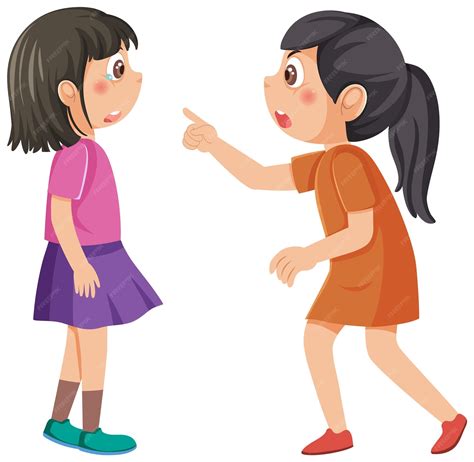 Premium Vector | Two girls arguing cartoon character