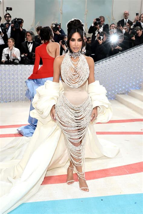 Kim Kardashian Wore a Dress Made Entirely of Pearls to the 2023 Met Gala