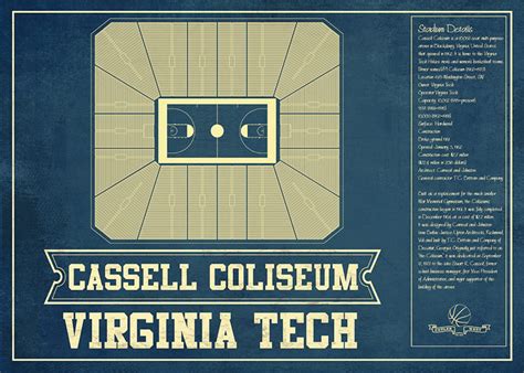 Virginia Tech Hokies Cassell Coliseum Seating Chart | Etsy