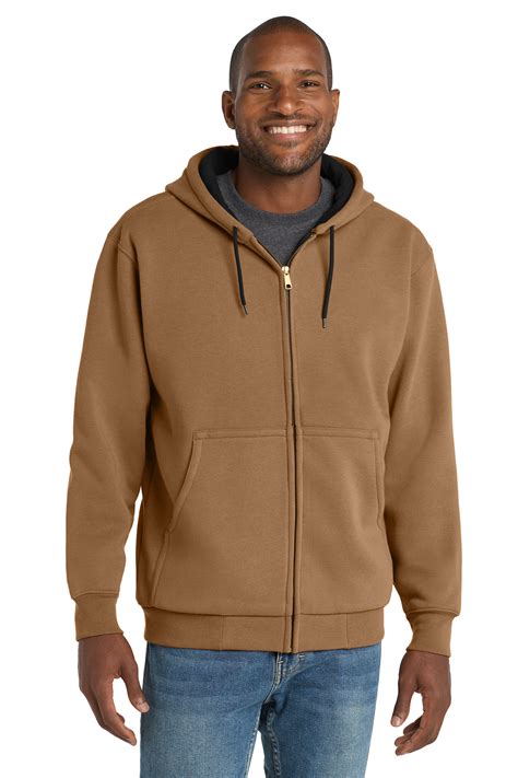 cornerstone heavyweight full zip hooded sweatshirt  thermal lining