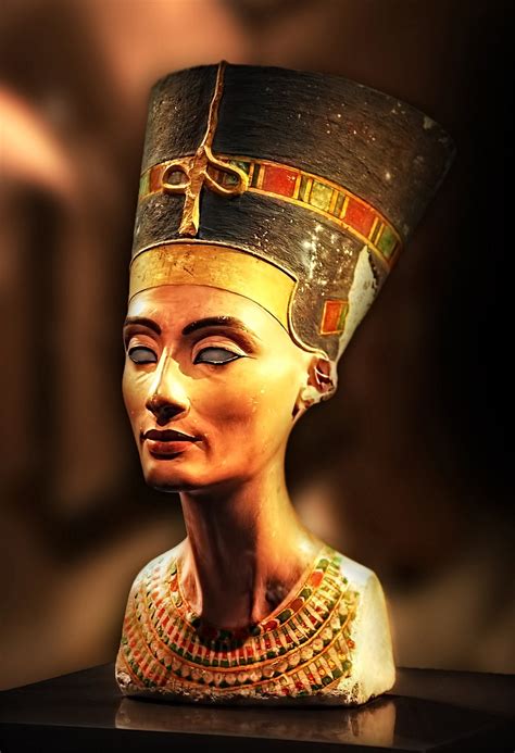 Bust of Nefertiti - 3,300-year-old sculpture of the Great Royal Wife of ...