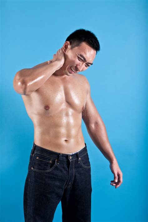 man suffering  neck ache stock photo image  health problem