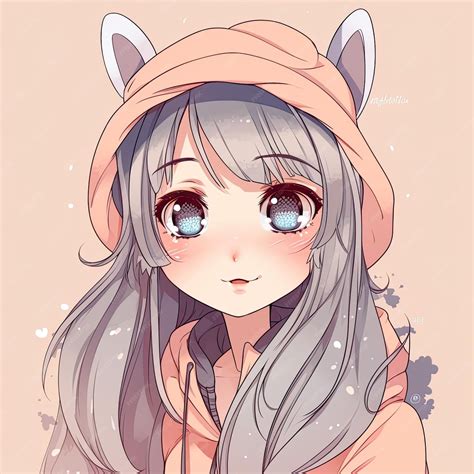 linda chica de anime joven  esponjosa ia generativa foto premium