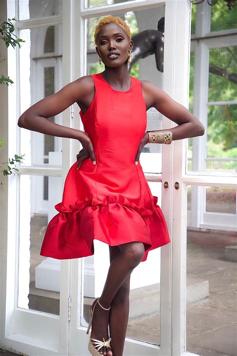 Ms Ruffles mini dress - red – Eloli