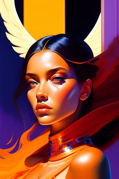 Lexica - Angel wielding a sword made of fire. scene in the style of