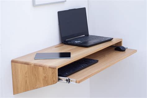 Home Office Oak Desk With Keyboard Tray - Etsy