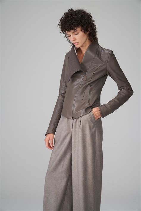 alba warmes grau lederjacke   p
