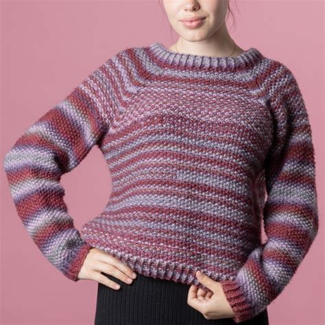 Anette - Print Moss Stitch Sweater | Patterns | - Hobbii.com