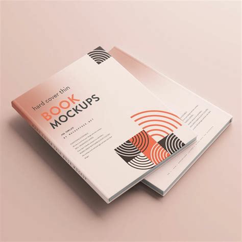 thin hardcover book mockups psd css author