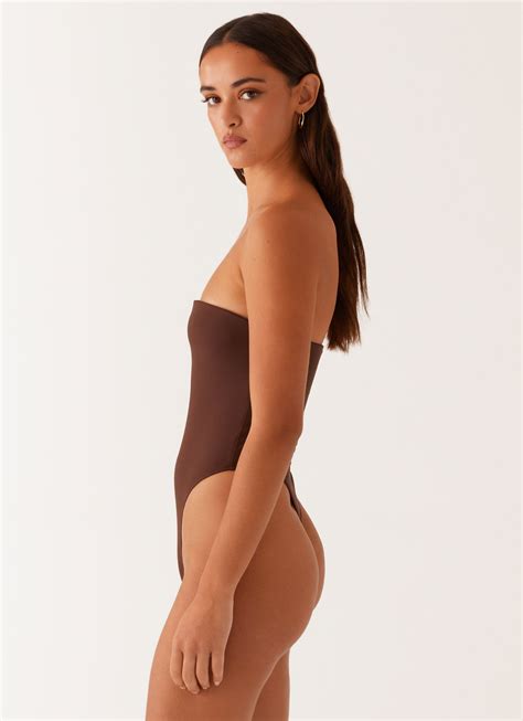 Maxine Strapless One Piece Swimsuit - Brown – Peppermayo Canada