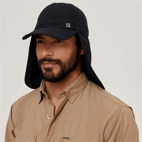 Boné Com Proteção Solar - Boné Legionário UV Com Proteção Solar África Preto Preto