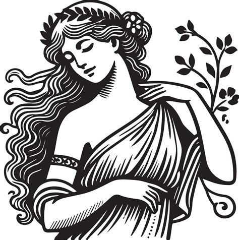 detailed illustration of Goddess Persephone, the Greek queen of the