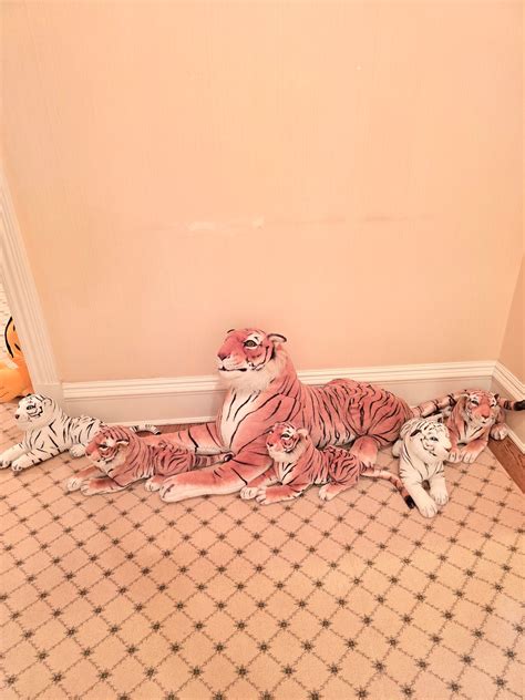 Lot Of 6 Stuffed Animal Tiger In White And Pink Color #63280