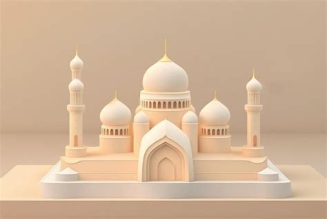 Premium AI Image | A model of a mosque with a dome and a dome.