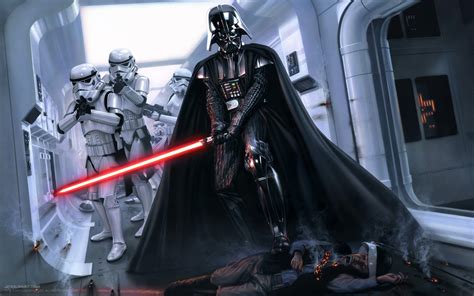 Darth Vader Rogue One ending scene RAMPAGE | Star wars illustration ...