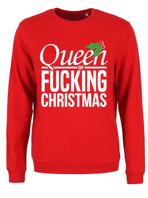 queen  fucking christmas ladies red christmas jumper