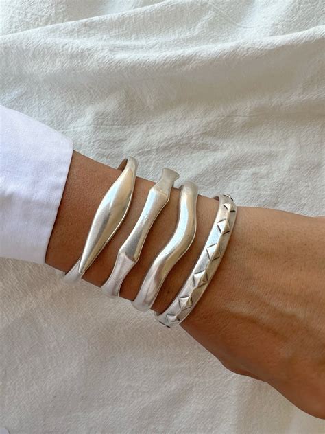 Handmade Bangle Bracelet Silver Bracelet Women Cuff - Etsy