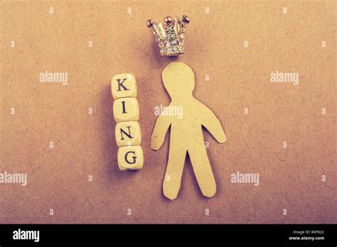 tiny model crown   king wording  brown stock photo alamy