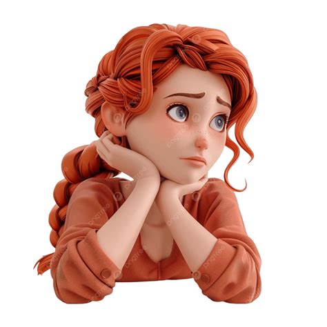 Gambar Watak Kartun Dengan Ilustrasi Gadis Halia Comel Rambut Merah