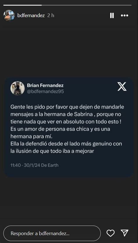 Durísima denuncia de Brian, el novio de Sabrina de Gran Hermano: No