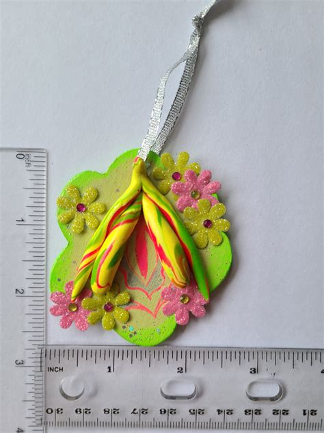 Springtime Clitoris Ornament, Anatomical Clit Hanging Ornament, Vulva