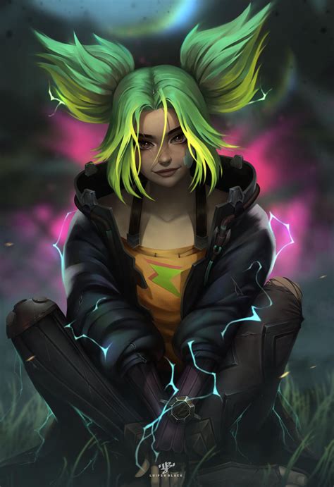 LoL art :: Zeri (LoL) (Зери) :: Luifer Black :: League of Legends (Лига