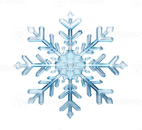 Beautiful blue snowflake on transparent background. Winter, Christmas