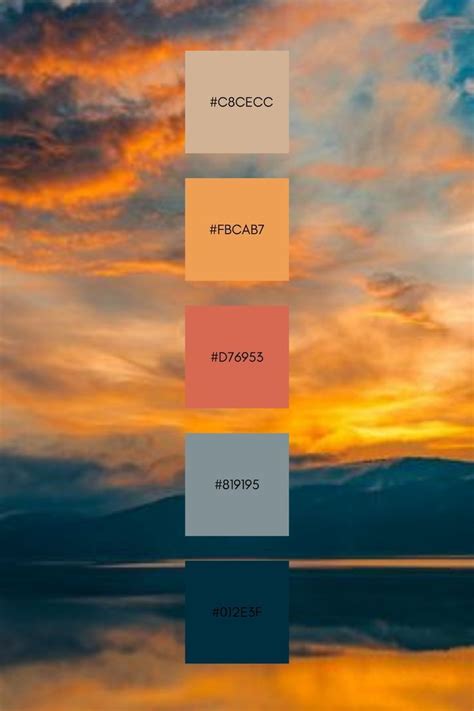 sunset color palettes  names  hex codes artofit