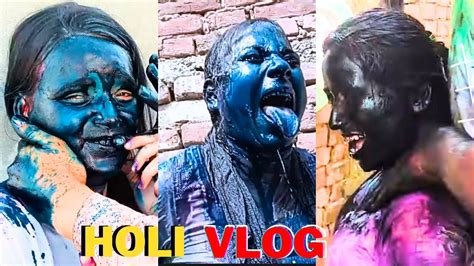 nayi bhabhi  sath holi jabardast holi holi putai black colour