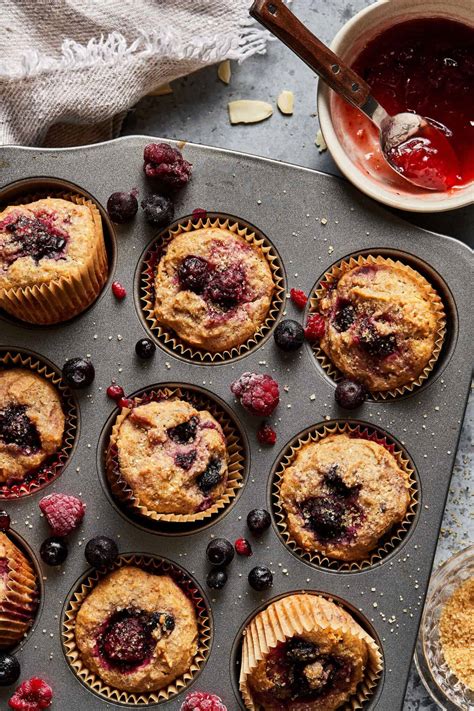 Gluten-Free Triple Berry Muffins - Kalejunkie
