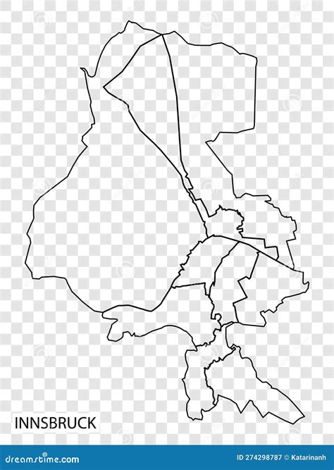 High Quality Map of Innsbruck is a City of Austria, with Borders of the